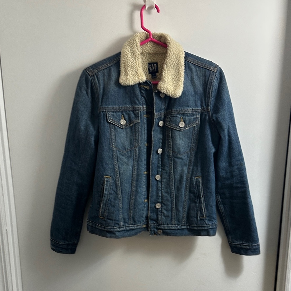Denim Jacket with Sherpa Collar